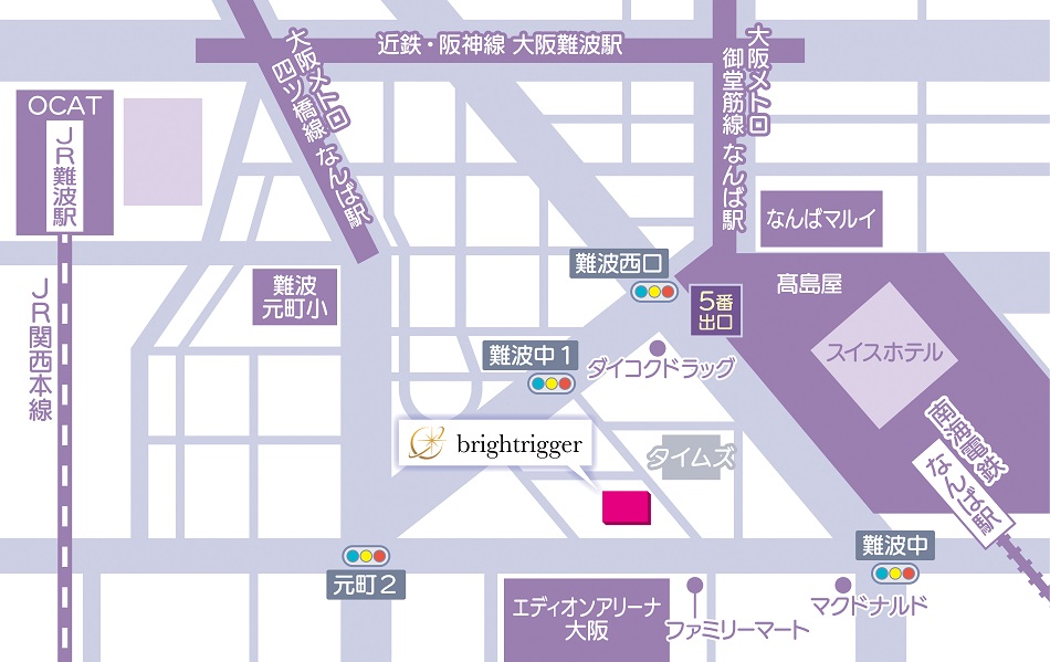 占いサロン ブライトリガーなんば店地図 占いサロン ブライトリガーなんば店地図